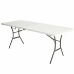 Stůl skládací Lifetime bílý obdélníkový ocel plast 185 x 76 x 74 cm