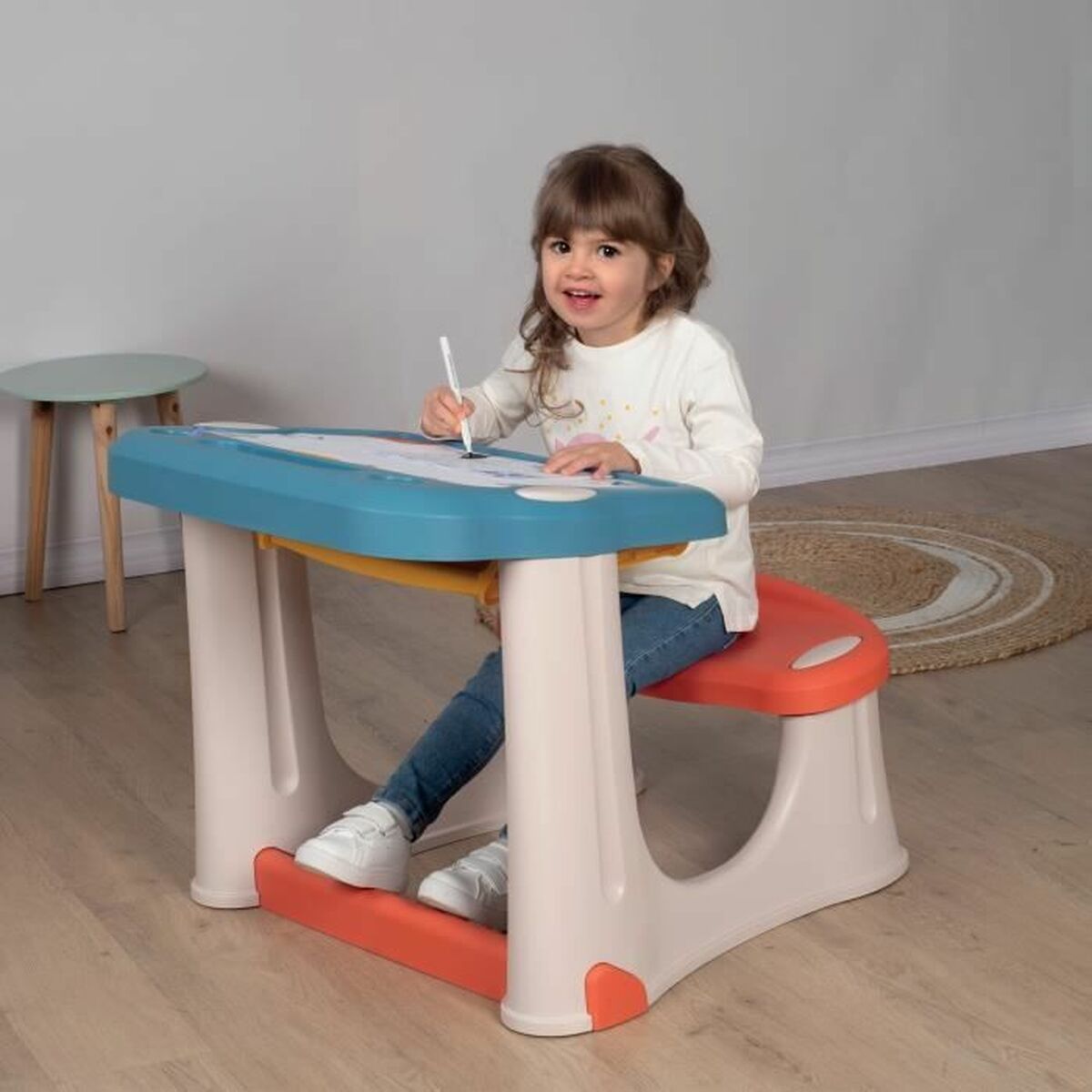 Dětský stolek Smoby Magic Desk modrý – obrázek 3