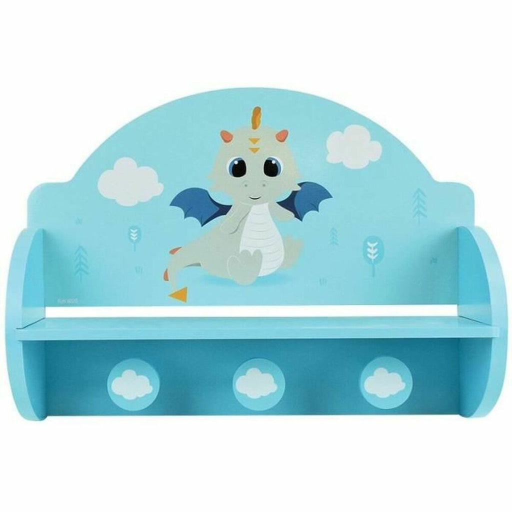 Nástěnný věšák Fun House modrý MDF dřevo (33 x 46 x 15 cm)