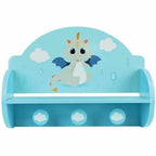 Nástěnný věšák Fun House modrý MDF dřevo (33 x 46 x 15 cm)