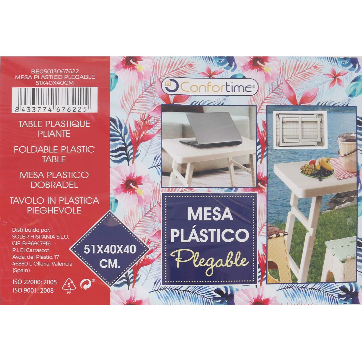 Malý odkládací stolek Confortime ohebný plast 51 x 40 x 40 cm (6 kusů) – obrázek 3
