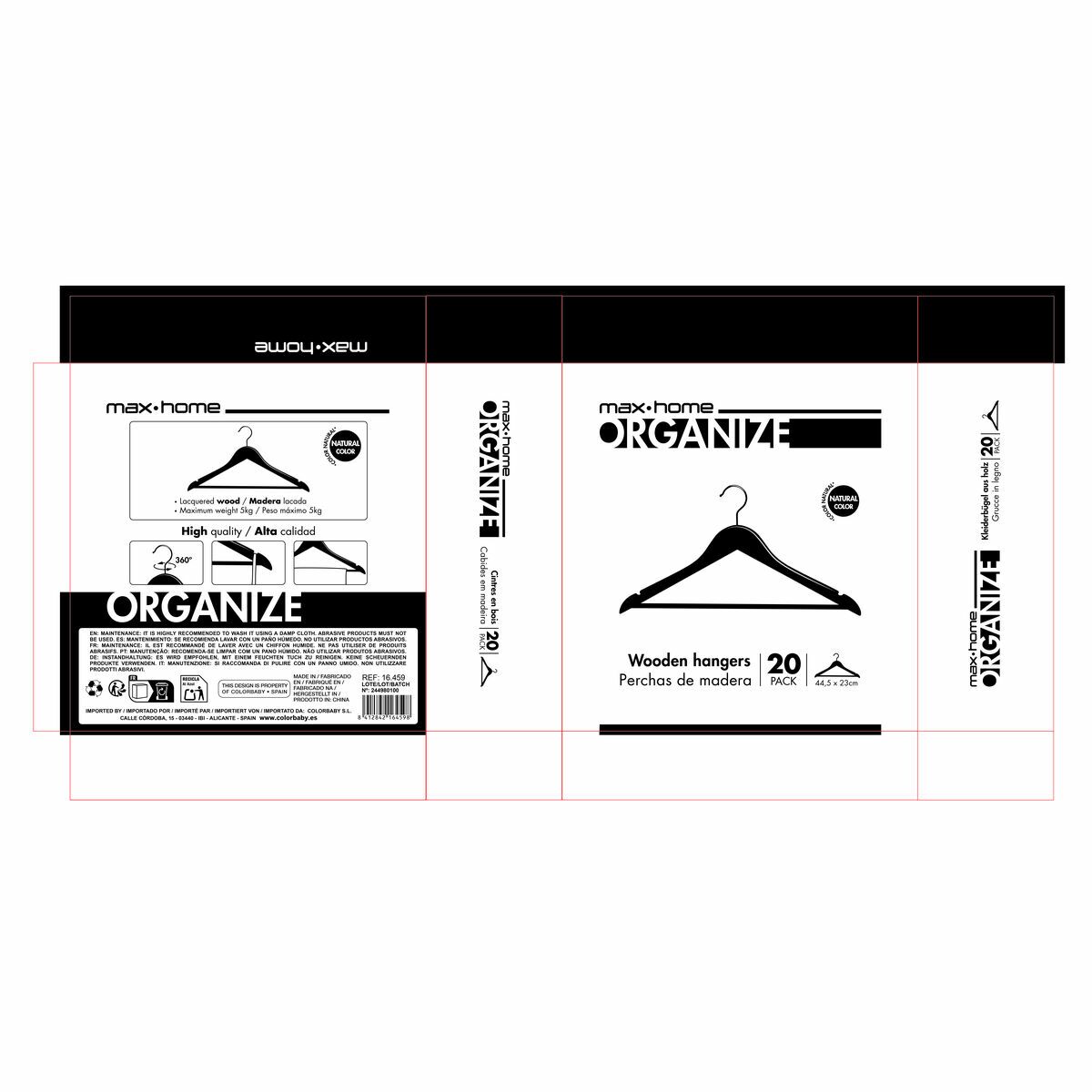 Sada ramínek Max Home přírodní dřevo ocel 44,5 x 23 x 1 cm 20 kusů (4 kusy) – obrázek 7