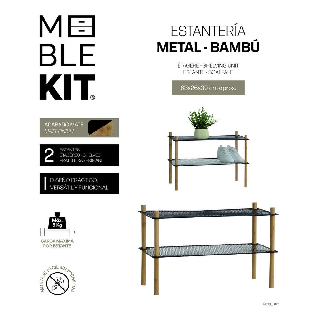 Police MobleKit kov bambus 63 x 26 x 39 cm (6 kusů) – obrázek 4