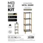 Police MobleKit kov bambus 35 x 30 x 100 cm (4 kusy) – obrázek 6
