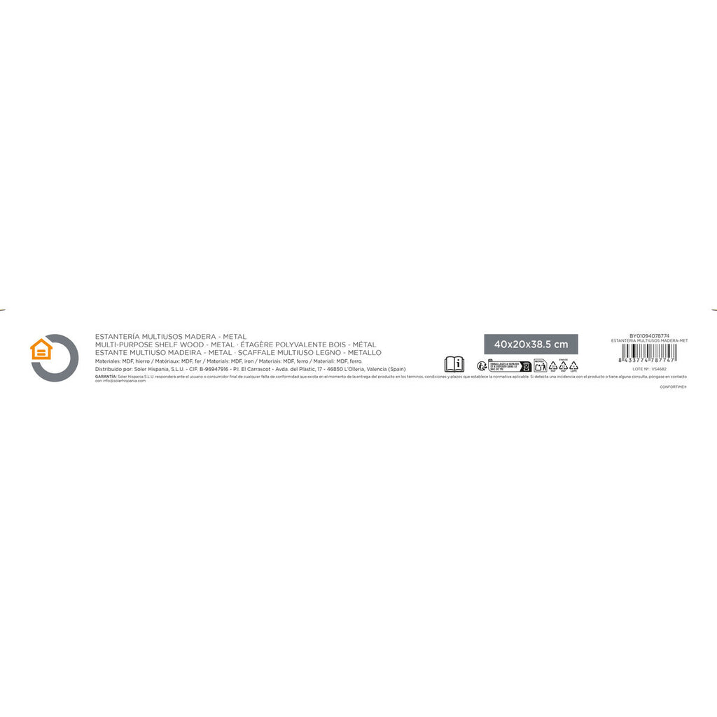 Regál Confortime dřevo kov 40 x 20 x 38,5 cm (4 kusy) – obrázek 8