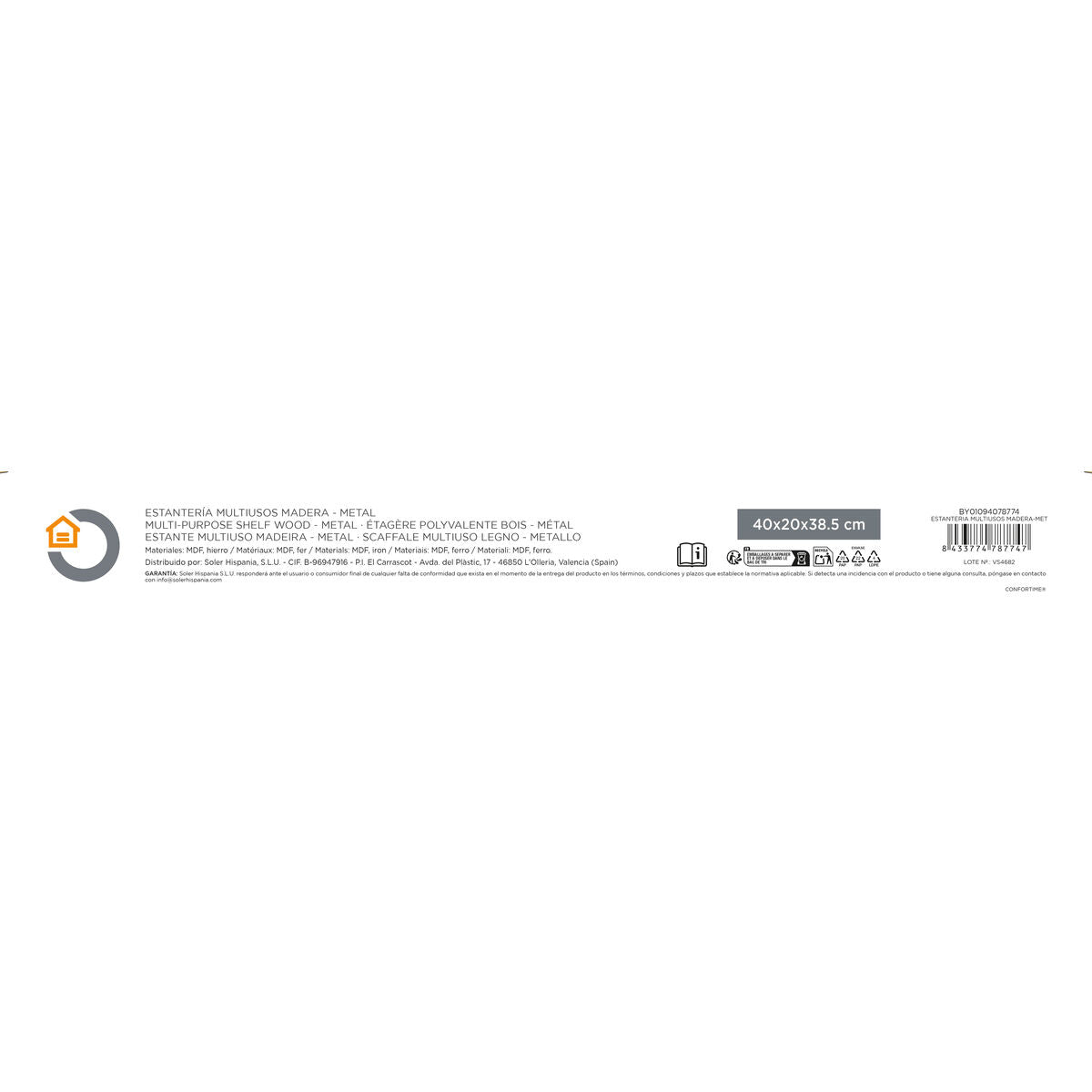 Regál Confortime dřevo kov 40 x 20 x 38,5 cm (4 kusy) – obrázek 8