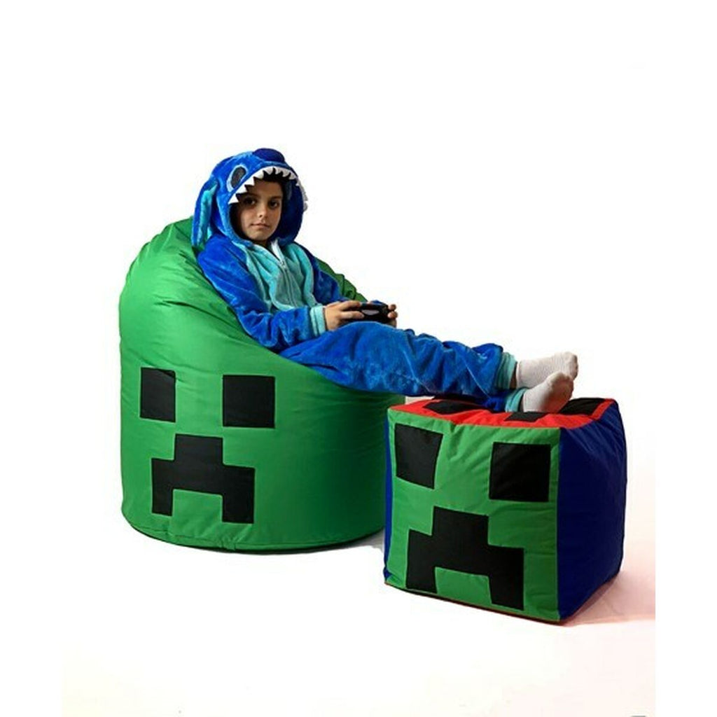Puf GO GIFT zelená Oxford minecraft – obrázek 2