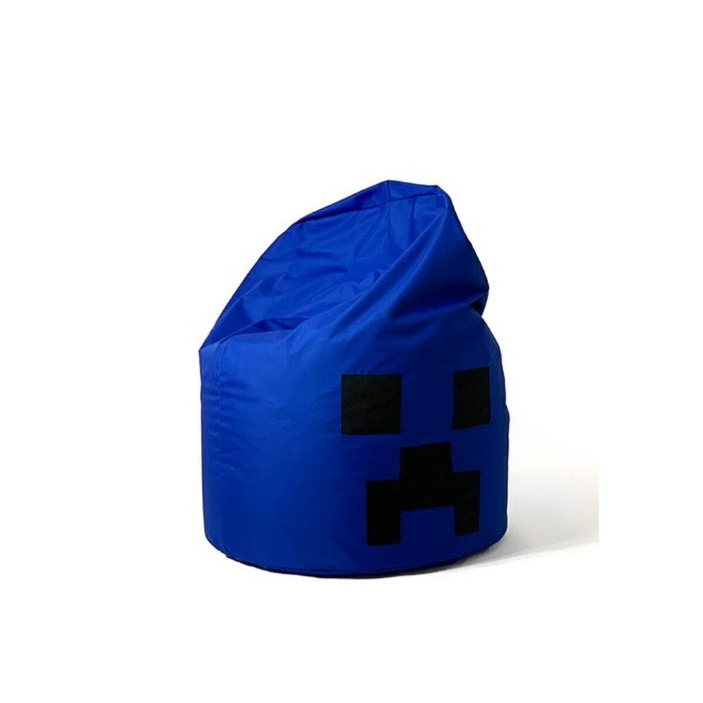 Puf GO GIFT modrý Oxford minecraft