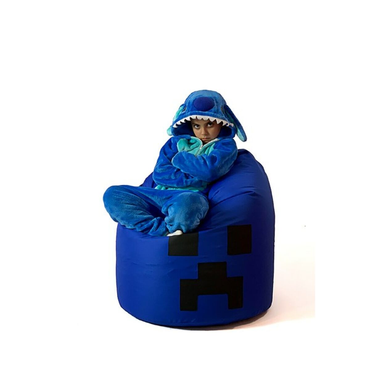 Puf GO GIFT modrý Oxford minecraft – obrázek 3