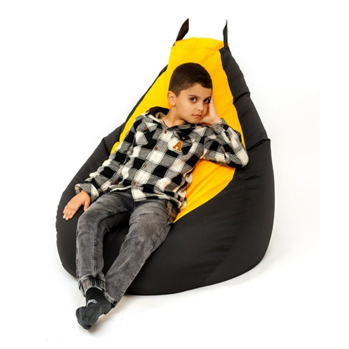 Sedací vak GO GIFT žluto-černý Oxford 105 x 80 cm – obrázek 2