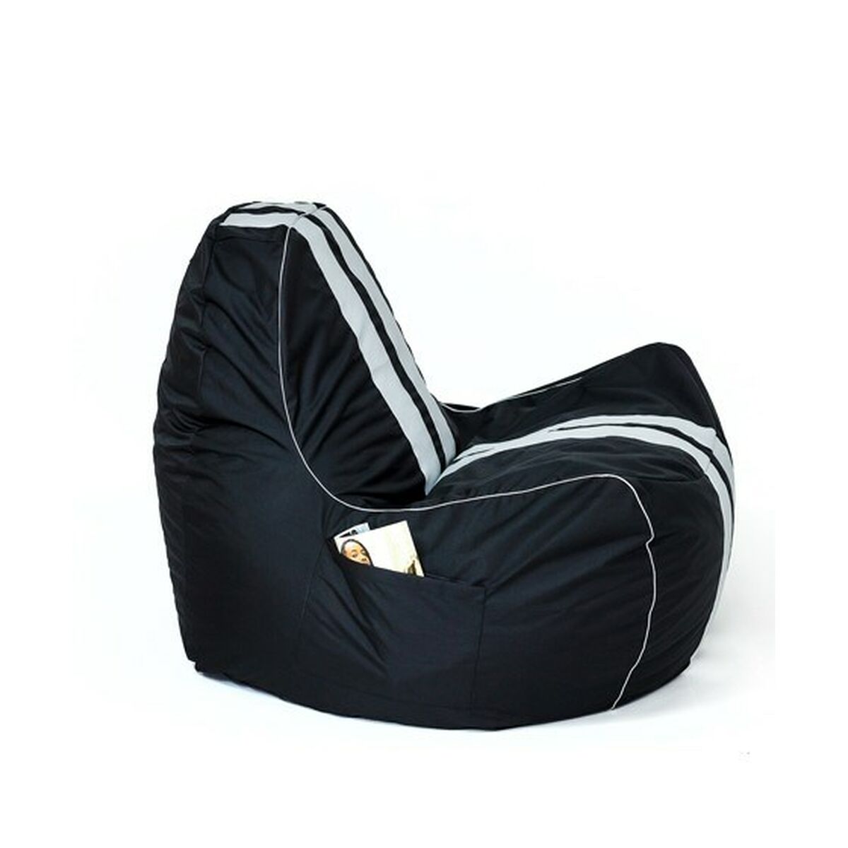 Puf GO GIFT bílá černá oxfordská tkanina Ripstop 140 x 100 x 100 cm 140 x 100 cm – obrázek 2