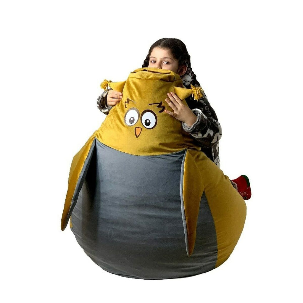 Pouf GO GIFT zlatý šedý samet 130 x 90 cm – obrázek 4
