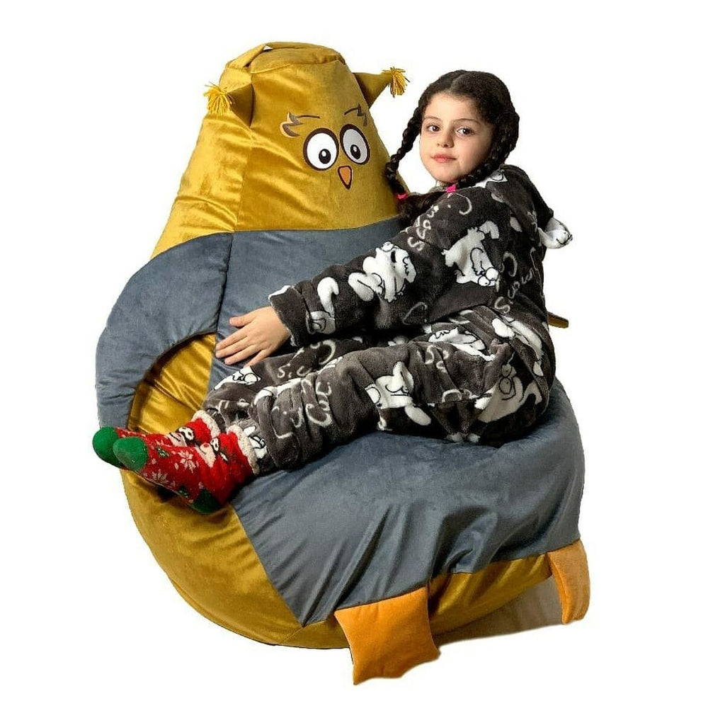 Pouf GO GIFT zlatý šedý samet 130 x 90 cm – obrázek 6