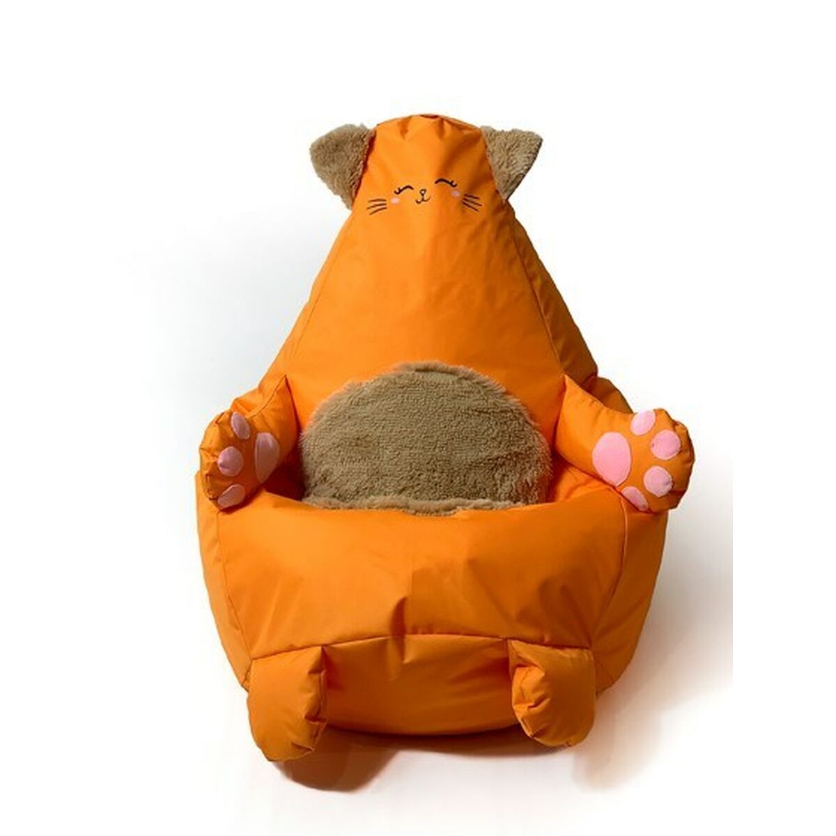 Puf GO GIFT oranžový Oxford Kočka 105 x 80 cm – obrázek 2