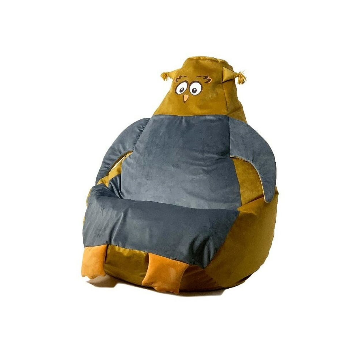 Puf GO GIFT zlatý šedý Oxford 105 x 80 cm – obrázek 2