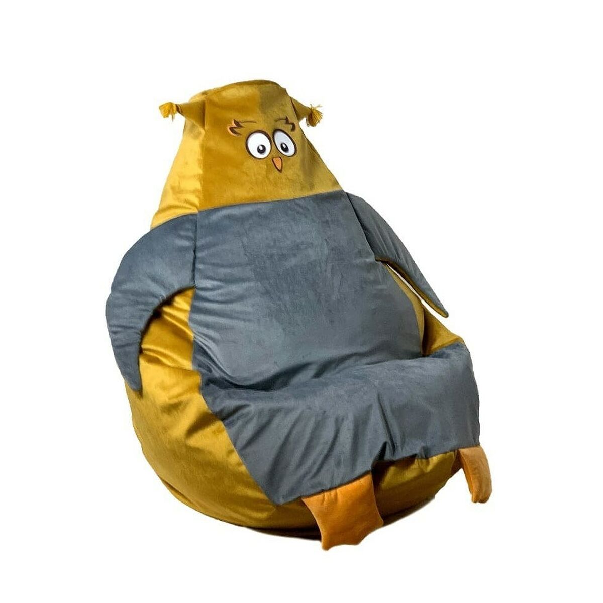 Puf GO GIFT zlatý šedý Oxford 105 x 80 cm – obrázek 3
