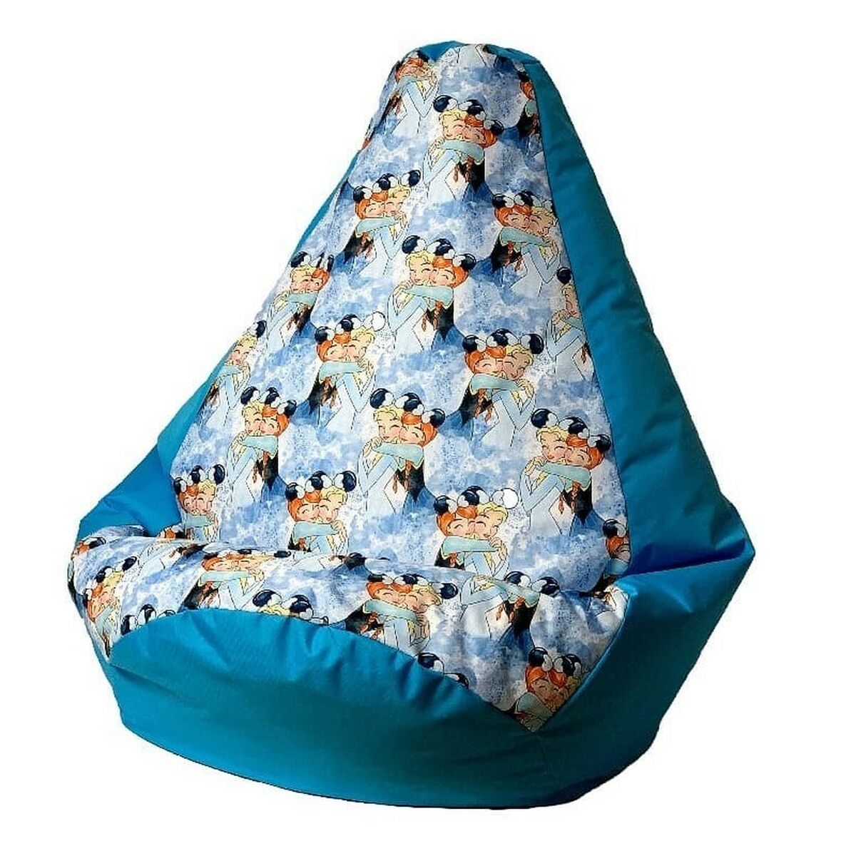 Sedací vak GO GIFT modrý 140 x 100 cm, hruška 80x80x60 cm modrý – obrázek 3