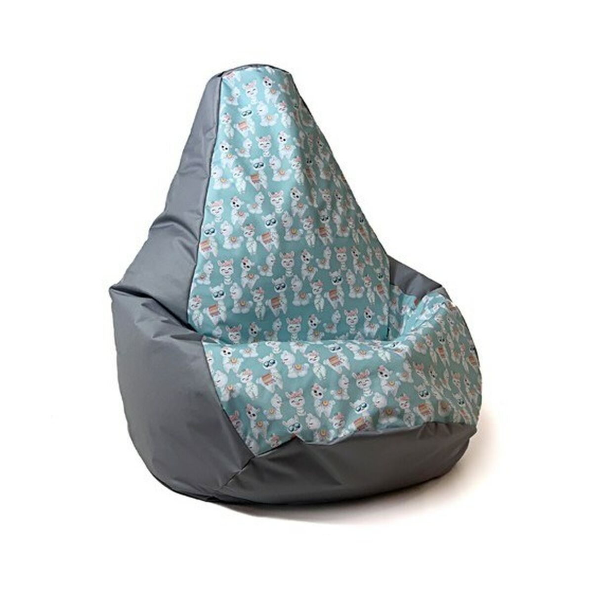Puf GO GIFT šedý 130 x 90 cm hruška 80x60x60 cm šedá