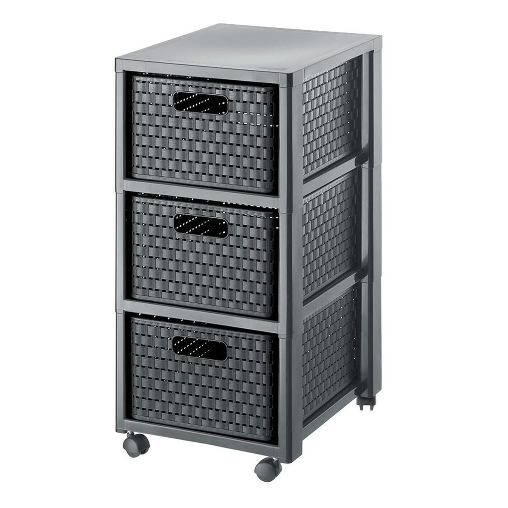 Regál Rotho Country antracit polypropylen plast 37,6x67,5x32,7 cm