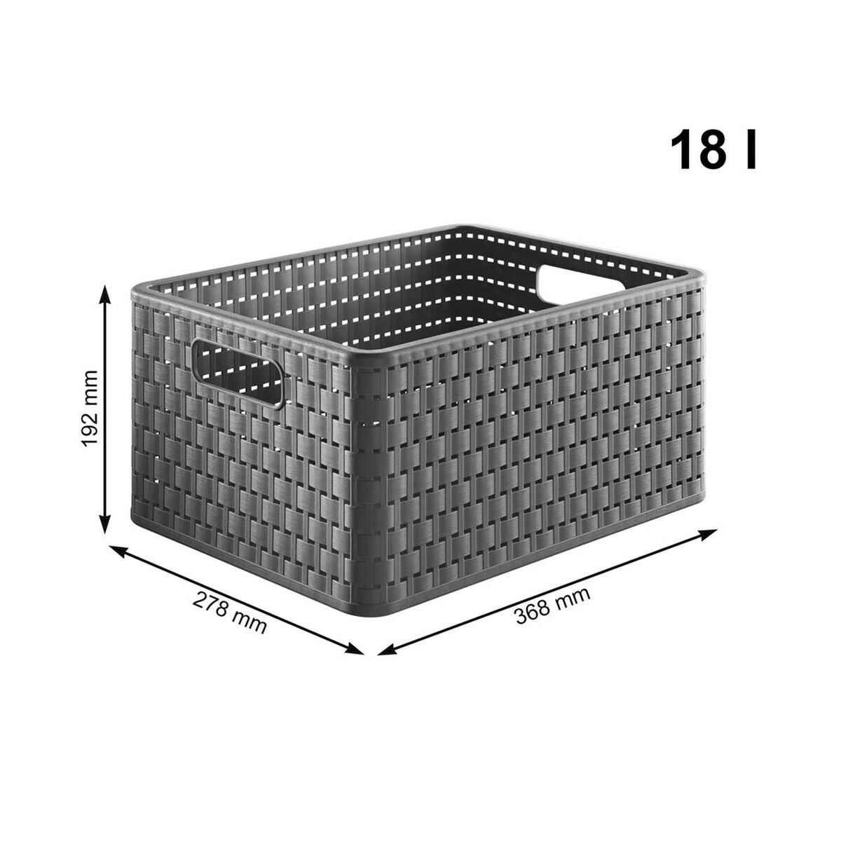 Regál Rotho Country antracit polypropylen plast 37,6x67,5x32,7 cm – obrázek 3
