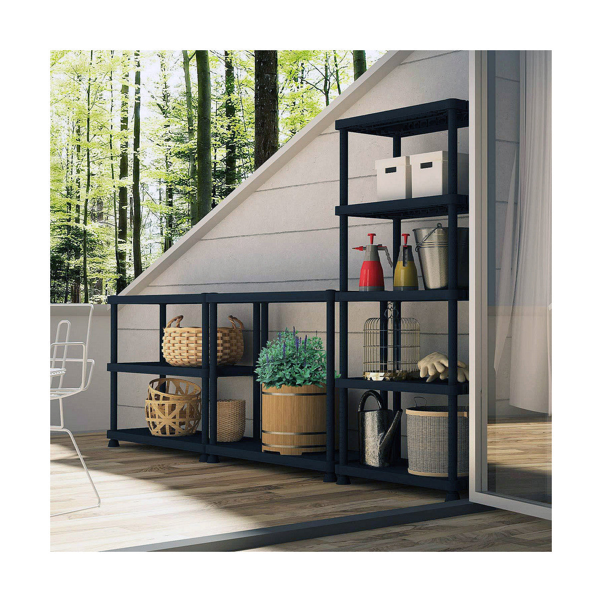 Regál Terry S-4 pryskyřičný se 4 policemi (60 x 30 x 132 cm) – obrázek 4