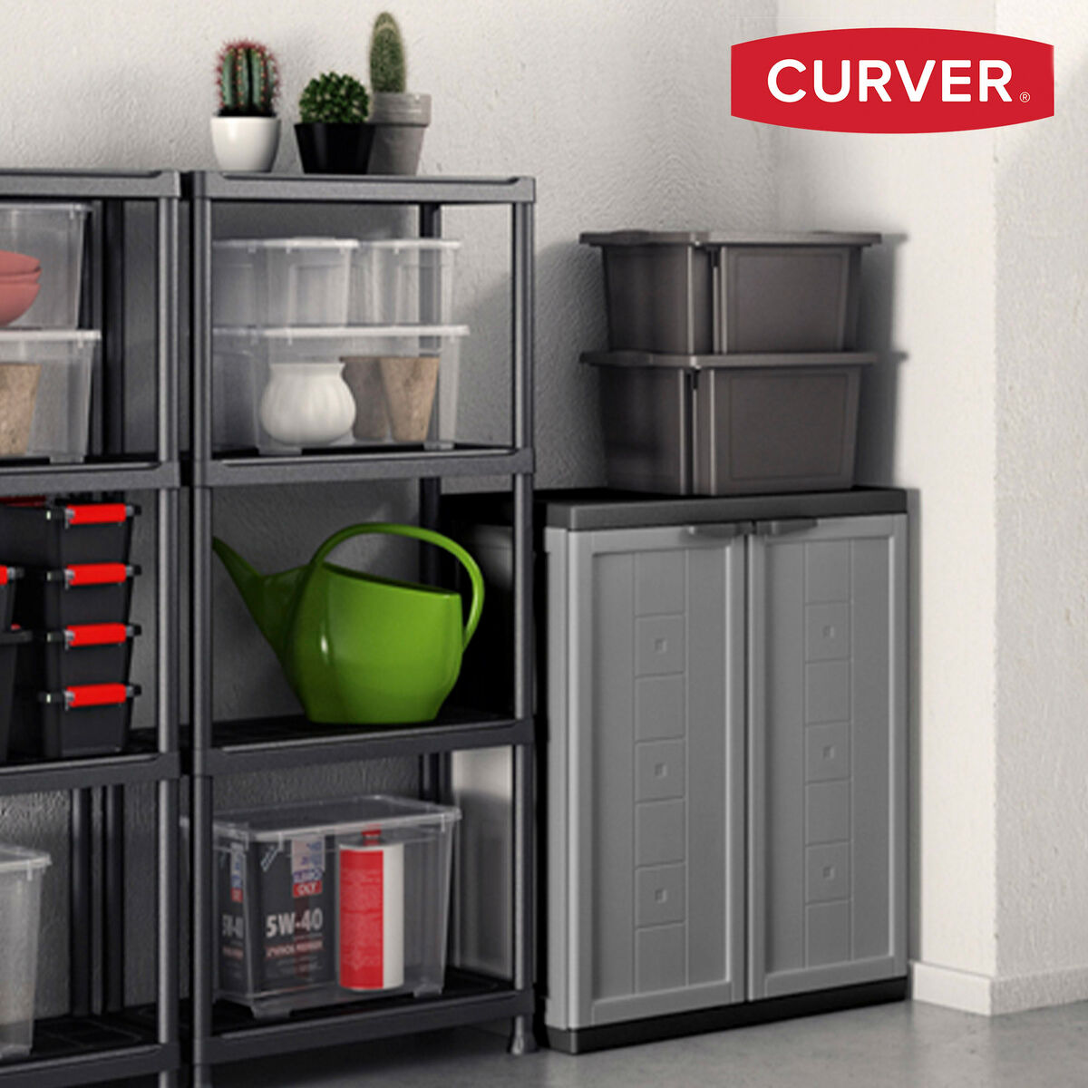 Skříňka Curver tmavě šedá plastová 68 x 87 x 39 cm – obrázek 2