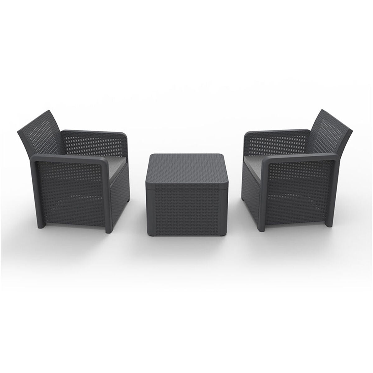 Stůl se 2 křesly Shaf Antracit 57 X 57 X 42 CM (3 kusy) – obrázek 2