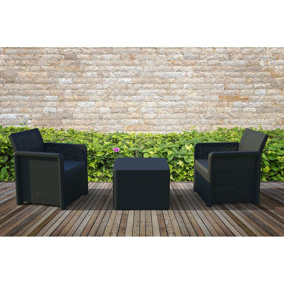 Stůl se 2 křesly Shaf Antracit 57 X 57 X 42 CM (3 kusy) – obrázek 7