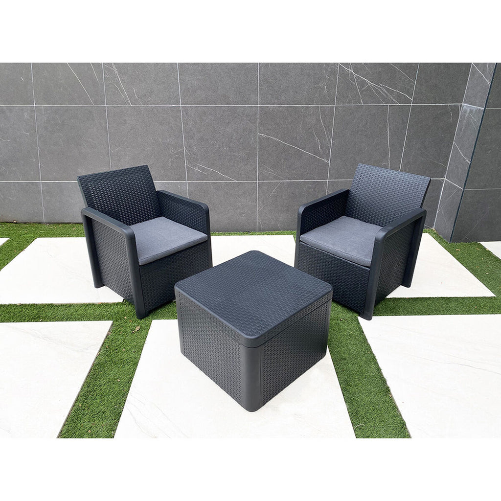 Stůl se 2 křesly Shaf Antracit 57 X 57 X 42 CM (3 kusy) – obrázek 8