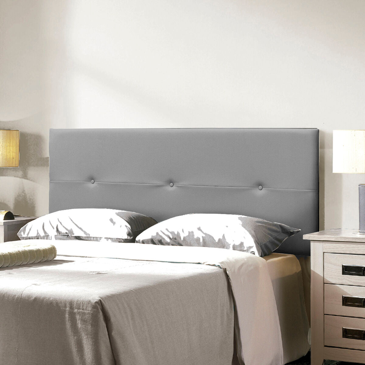 Čelo postele Alexandra House Living šedý popel 55 x 160 x 4 cm – obrázek 2
