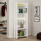 Knihovna Alexandra House Living bílá dřevo MDP 57 x 155 x 25 cm 5 polic – obrázek 2