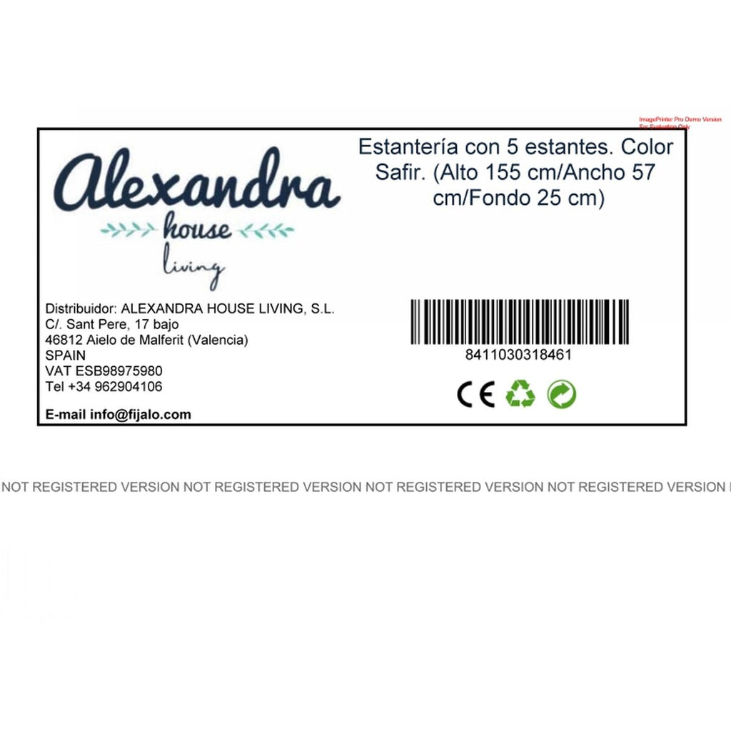 Knihovna Alexandra House Living Eg Dřevo MDP 57 x 155 x 25 cm 5 polic – obrázek 5