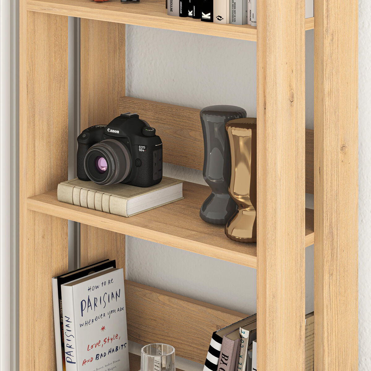Knihovna Alexandra House Living Eg Dřevo MDP 57 x 155 x 25 cm 5 polic – obrázek 3