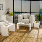 Sada 3 stolů Alexandra House Living, bílé dřevo MDP, 32 x 65 x 30 cm, 24 x 65 x 30 cm, 39 x 65 x 30 cm – obrázek 3