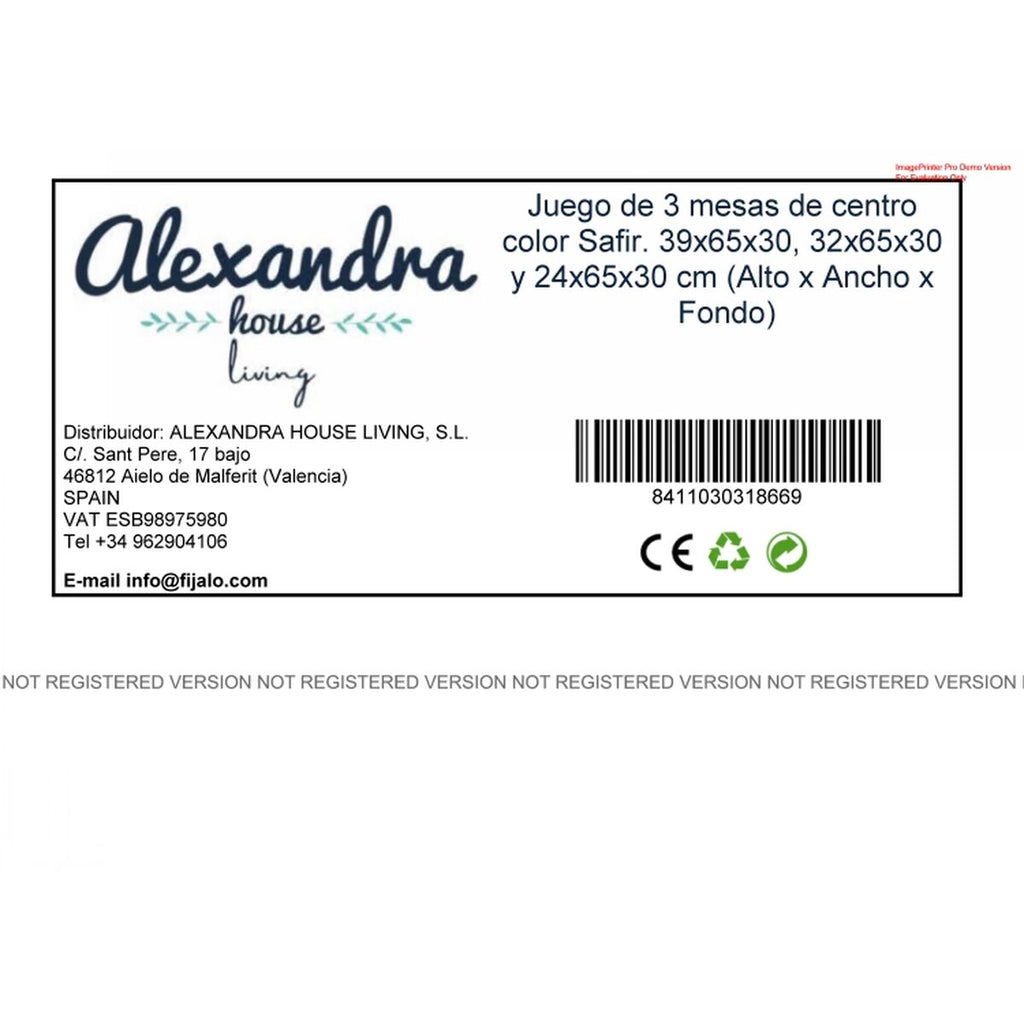 Sada 3 stolů Alexandra House Living Eg Dřevo MDP 32 x 65 x 30 cm 24 x 65 x 30 cm 39 x 65 x 30 cm – obrázek 6