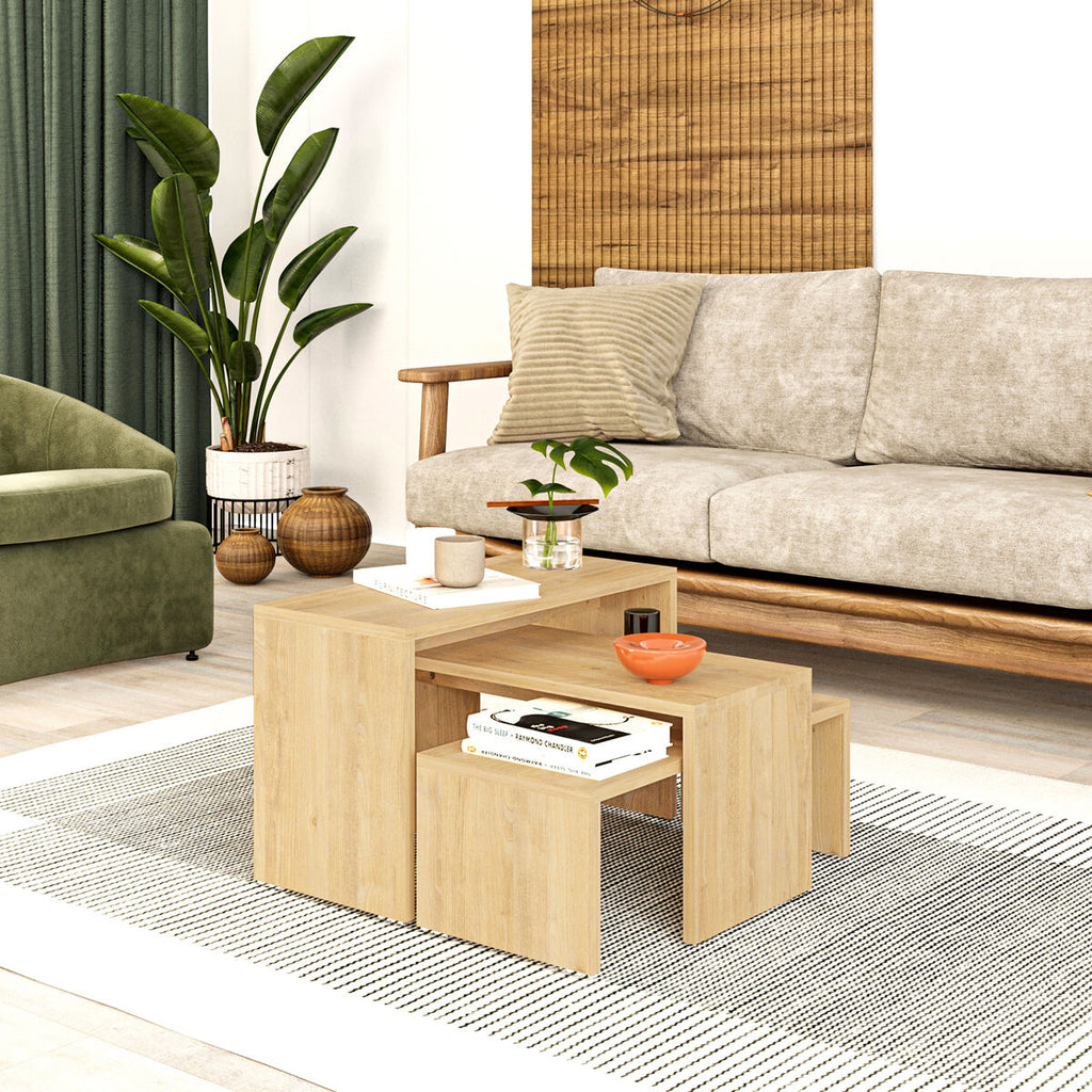 Sada 3 stolů Alexandra House Living Eg Dřevo MDP 32 x 65 x 30 cm 24 x 65 x 30 cm 39 x 65 x 30 cm – obrázek 2
