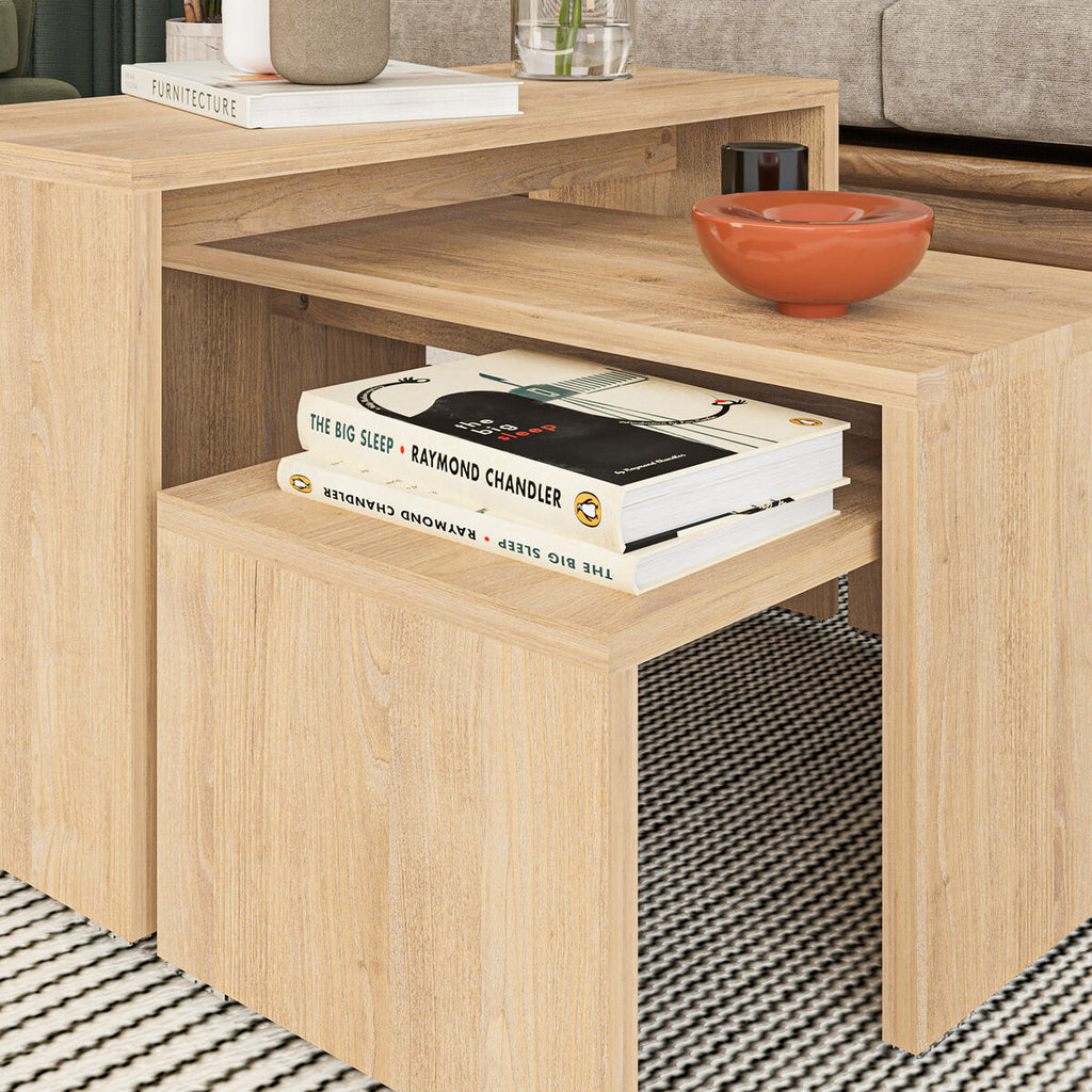 Sada 3 stolů Alexandra House Living Eg Dřevo MDP 32 x 65 x 30 cm 24 x 65 x 30 cm 39 x 65 x 30 cm – obrázek 3