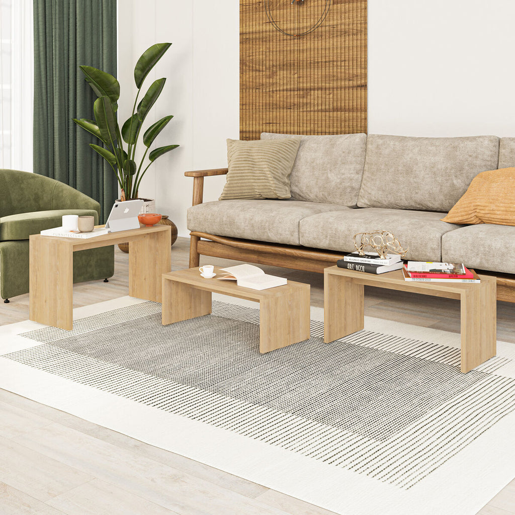 Sada 3 stolů Alexandra House Living Eg Dřevo MDP 32 x 65 x 30 cm 24 x 65 x 30 cm 39 x 65 x 30 cm – obrázek 4