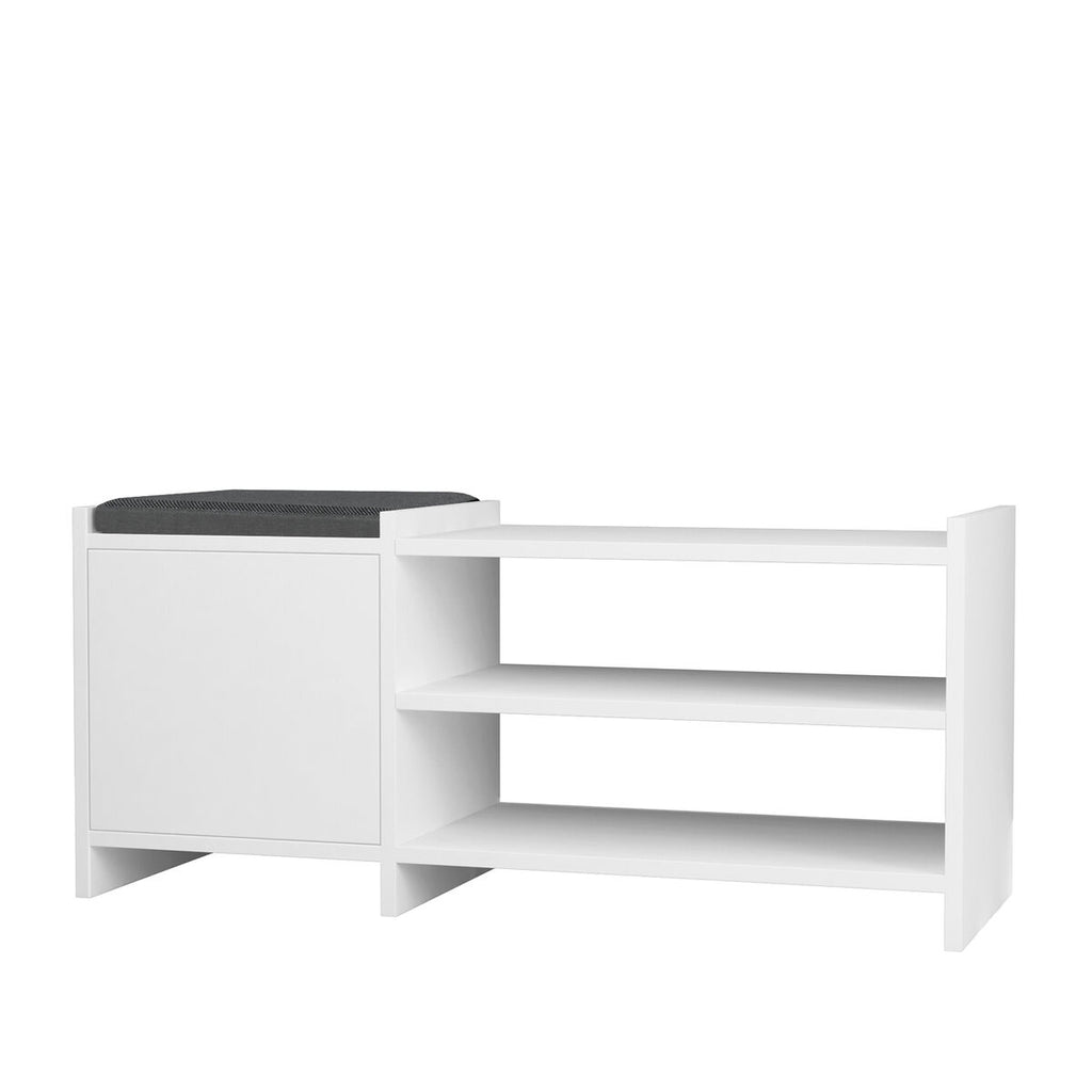 Botník Alexandra House Living bílá šedá 100 x 44 x 35 cm 2 police 1 dvířka