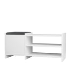 Botník Alexandra House Living bílá šedá 100 x 44 x 35 cm 2 police 1 dvířka