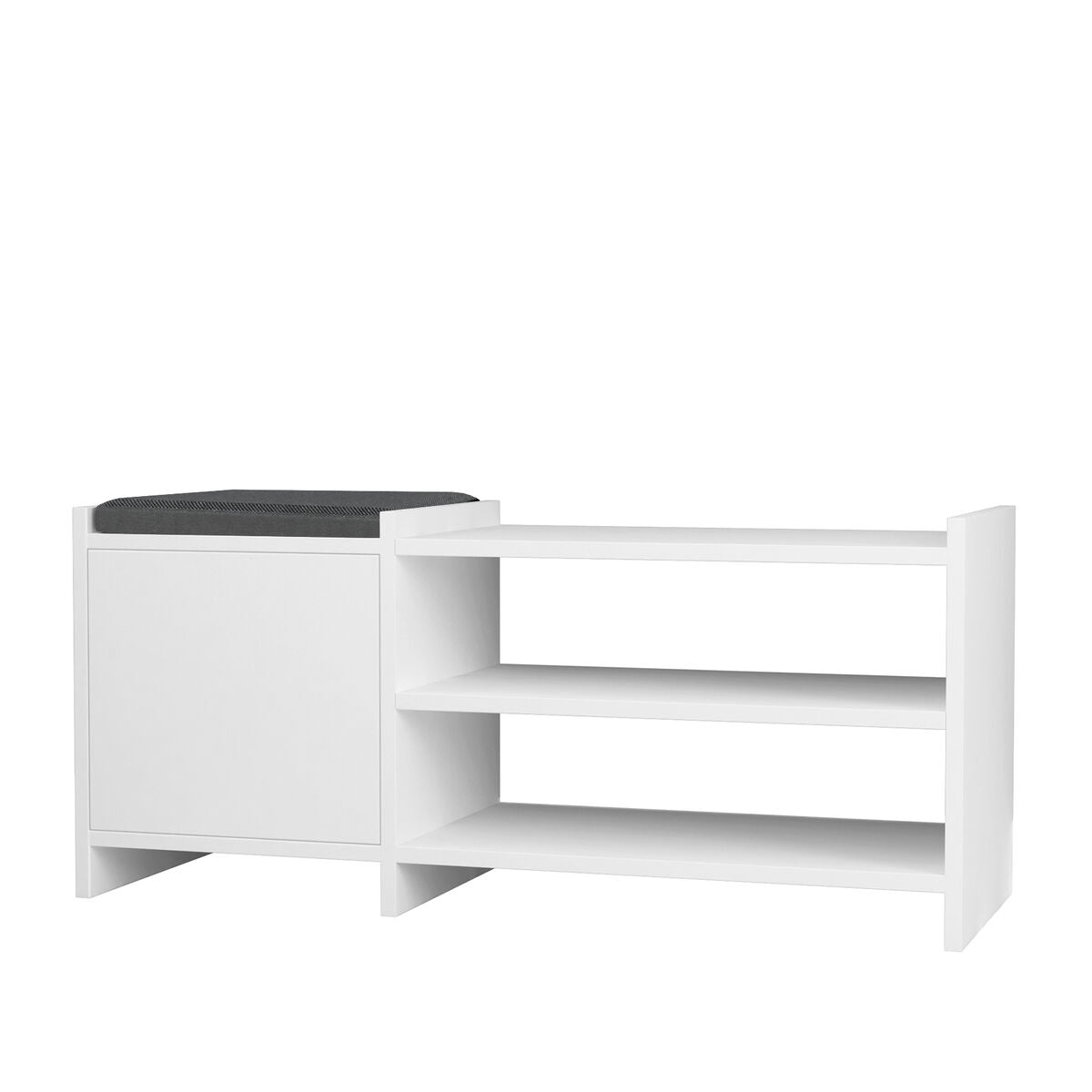 Botník Alexandra House Living bílá šedá 100 x 44 x 35 cm 2 police 1 dvířka