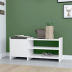 Botník Alexandra House Living bílá šedá 100 x 44 x 35 cm 2 police 1 dvířka – obrázek 2