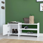 Botník Alexandra House Living bílá šedá 100 x 44 x 35 cm 2 police 1 dvířka – obrázek 3