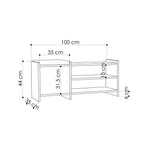 Botník Alexandra House Living bílá šedá 100 x 44 x 35 cm 2 police 1 dvířka – obrázek 4
