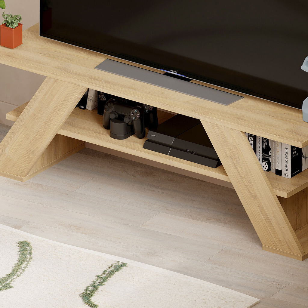 TV skříňka Alexandra House Living Diagonal hnědá 120 x 40 x 33 cm – obrázek 4
