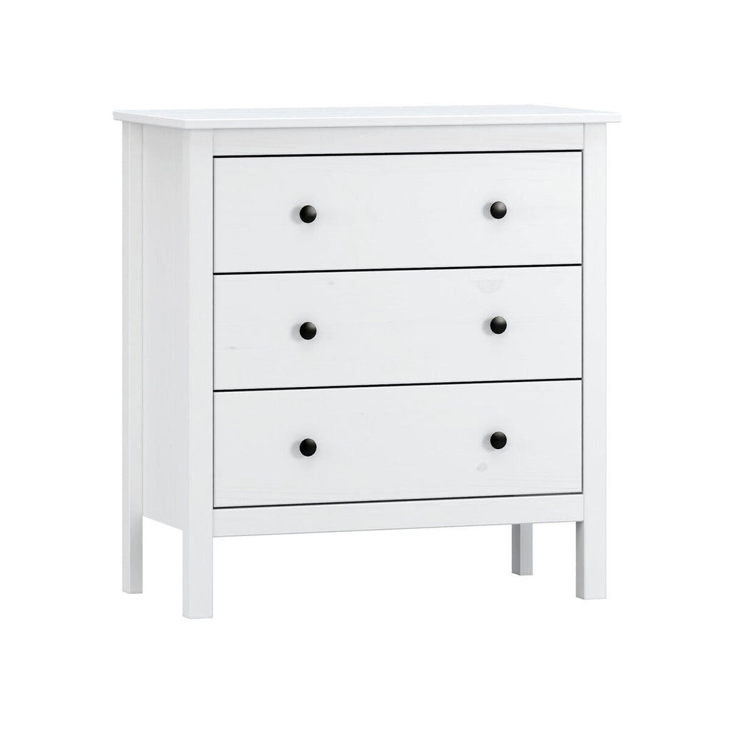 Komoda Alexandra House Living bílá 76 x 81 x 39 cm 3 zásuvky