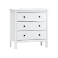 Komoda Alexandra House Living bílá 76 x 81 x 39 cm 3 zásuvky