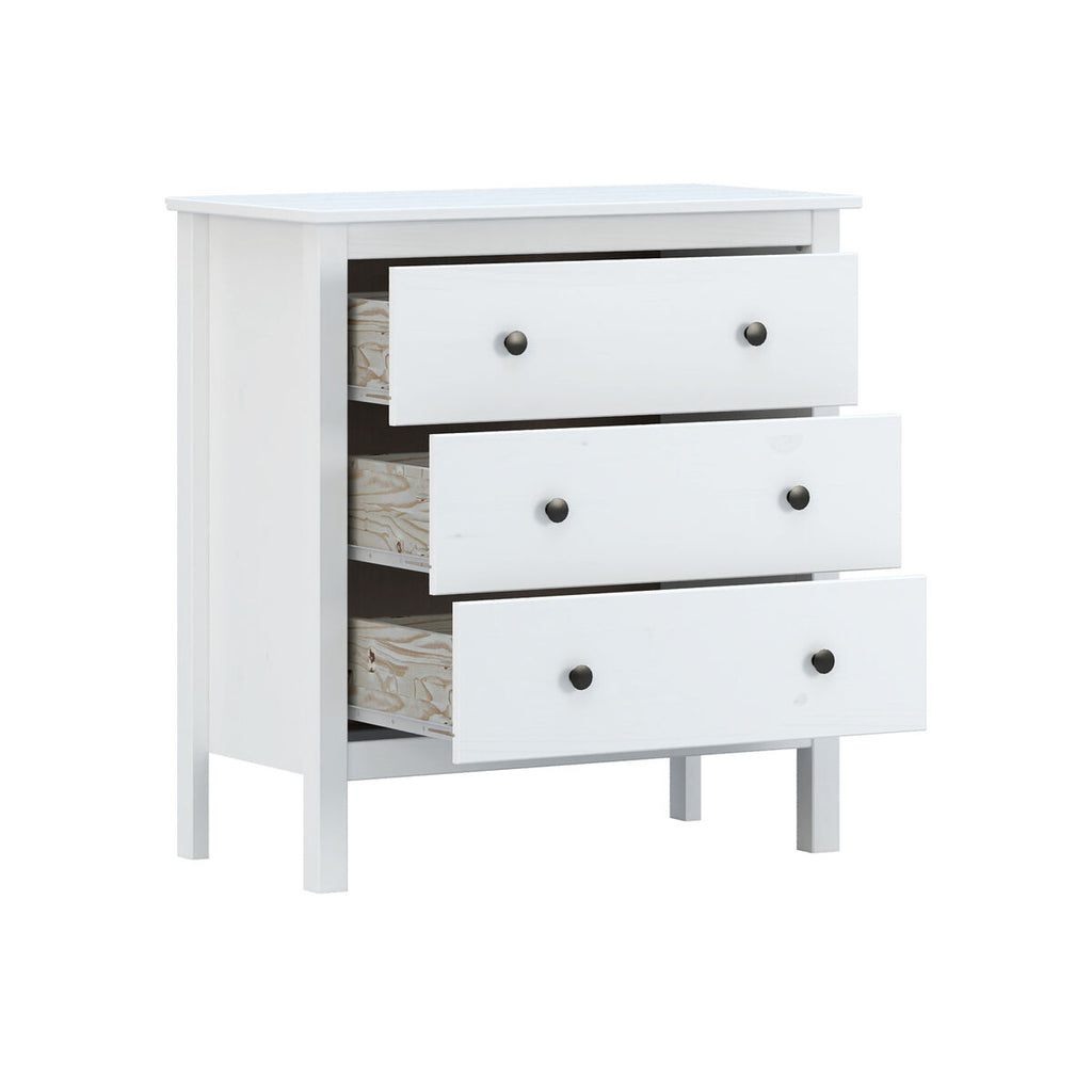 Komoda Alexandra House Living bílá 76 x 81 x 39 cm 3 zásuvky – obrázek 2