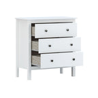 Komoda Alexandra House Living bílá 76 x 81 x 39 cm 3 zásuvky – obrázek 2