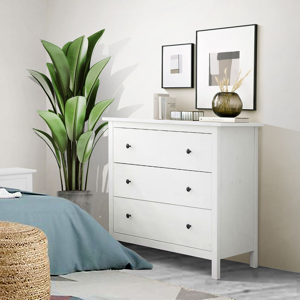 Komoda Alexandra House Living bílá 76 x 81 x 39 cm 3 zásuvky – obrázek 4